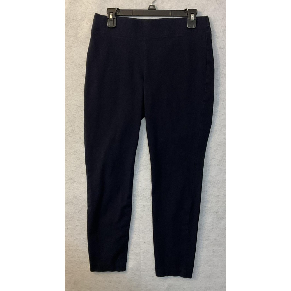 Talbots Pants Womens 6 Navy Blue Skinny Ankle Pull On Stretch Dress Career